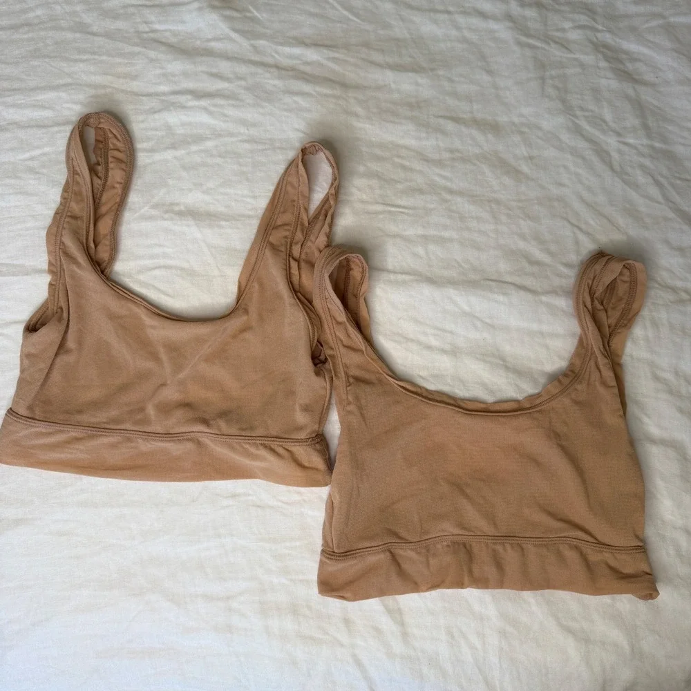 Skims Tan Mesh Bralette
